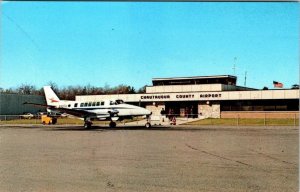 Jamestown, NY New York CHAUTAUQUA COUNTY AIRPORT Small Airplane VINTAGE Postcard