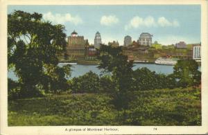 canada, MONTREAL Que, Glimpse of the Harbour (1940s)