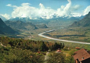 Postcard Rheintal Furstentum Liechtenstein - Swiss Mountains from Triesenberg