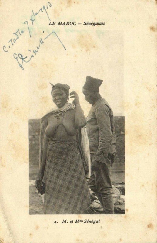 PC CPA ETHNIC NUDE FEMALE, MAROC, SENEGALAIS, VINTAGE POSTCARD (b18942)