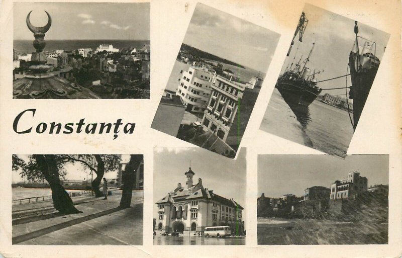 Sailing vessels navigation related postcard Romania Constanta navy