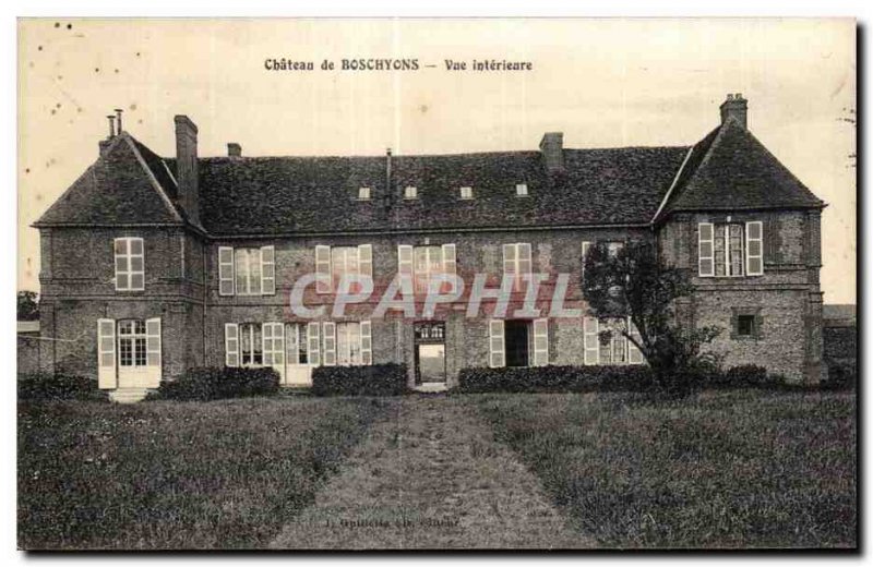Old Postcard Chateau Bosc-Hyons Inside view