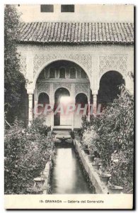 Postcard Old Granada Galeria del Generalife