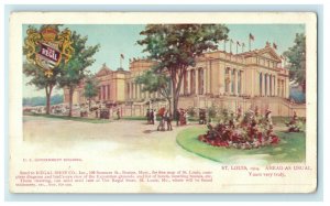 1904 US Government Building Regal Shoe Co. St. Louis MO Exposition Postcard 