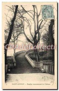 Postcard Old Saint Aignan Monumental Staircase of Chateau