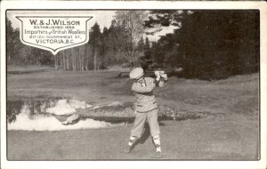 Voctoria British Columbia W & J Wilson Golf Attire Advert Vintage Postcard