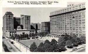 Wilmington Delaware Rodney Square Library Real Photo Antique Postcard J62381