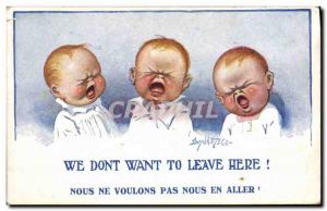 Old Postcard Fantasy Illustrator Donald McGill Children Babies