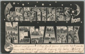 NEWARK NJ GREETINGS ANTIQUE POSTCARD