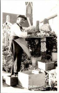 Real Photo Postcard The Builder at Work in Dickeyville, Wisconsin~131260