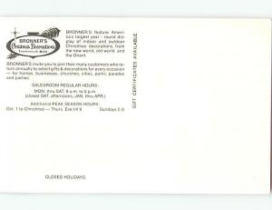 Pre-1980 BRONNER'S CHRISTMAS DECORATIONS STORE Frankenmuth Michigan MI hn3443@