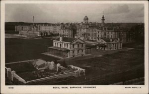 Devonport Devon Royal Naval Barracks c1900-20s Real Photo Vintage Postcard