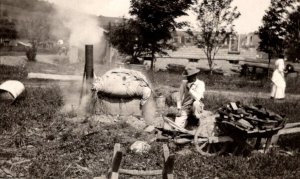 RPPC Man Cooking Hops   Mr. Fish by Bake  September 3rd 1914   Postcard