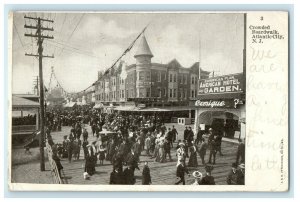 1908 Crowded Boardwalk Atlantic City New Jersey NJ Posted Antique Postcard 