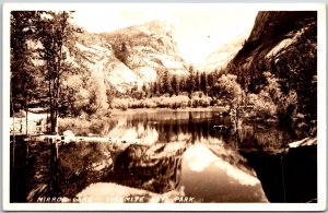 1943 Mirror Lake Yosemite National Park California CA Mountain Posted Postcard
