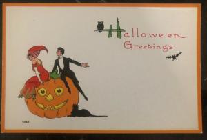 Mint Vintage USA Picture Postcard PPC  A Halloween Greetings Pumpkin 1