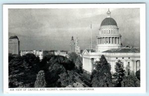 4 Postcards SACRAMENTO, CA ~ Tower Bridge, Sutter's Fort, Capitol ca 1940s