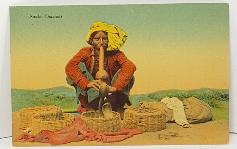 Snake Charmer Vintage Postcard