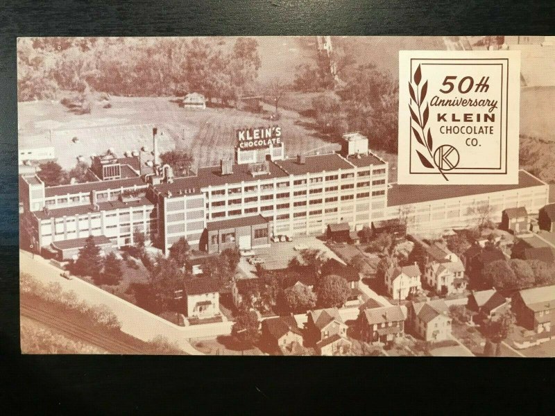 Vintage Postcard 1963 50th Anniversary Klein Chocolate Company Elizabethtown PA 