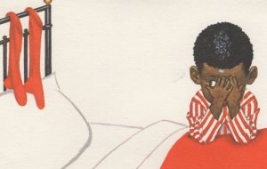 African American Red Socks Child Old Painting Postcard