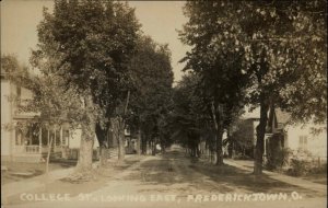 Fredericktown OH College St. East 1908 Used Real Photo Postcard