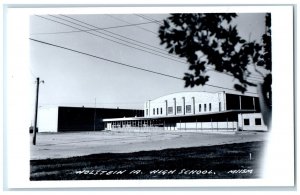 c1940's High School Building Holstein Iowa IA RPPC Photo Vintage Postcard