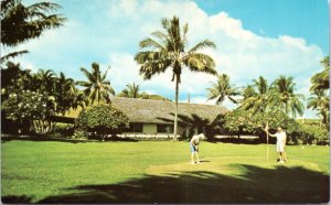 Postcard HI Hana Maui - people golfing at Hana Ranch Hotel