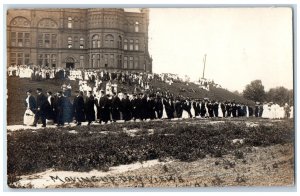 1913 Moving Up Day Student Graduation Syracuse University NY RPPC Photo Postcard