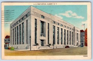 1941 U. S. POST OFFICE BUILDING*ALBANY NEW YORK VINTAGE LINEN POSTCARD