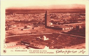 Morocco Marrakech View From An Airplane Marrakesh Vintage Postcard B102