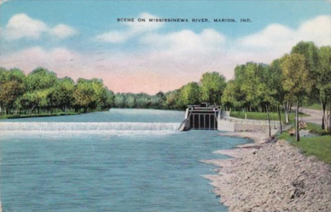 Indiana Marion Scene On Mississinewa River 1950