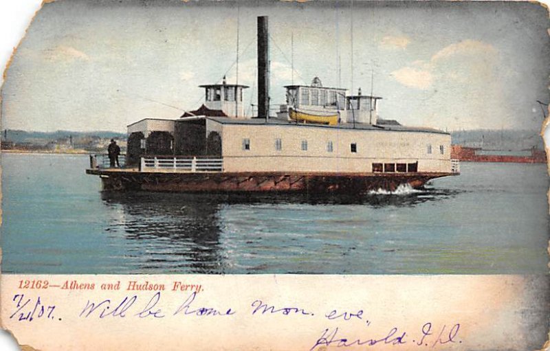 Athens & Hudson Ferry Ferry Ship 1907 