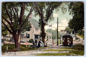 1909 YE GOLDEN SPUR INN & PARK*NEW LONDON & EAST LYME STREET RAILWAY*TROLLEY CAR