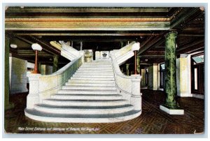 1908 Main Street Entrance And Staircase Of Rotunda Scene Fort Wayne IN Postcard