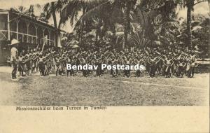 german new guinea, Papua Mission Schoolchildren at Gymnastics in Tumleo (1910s)