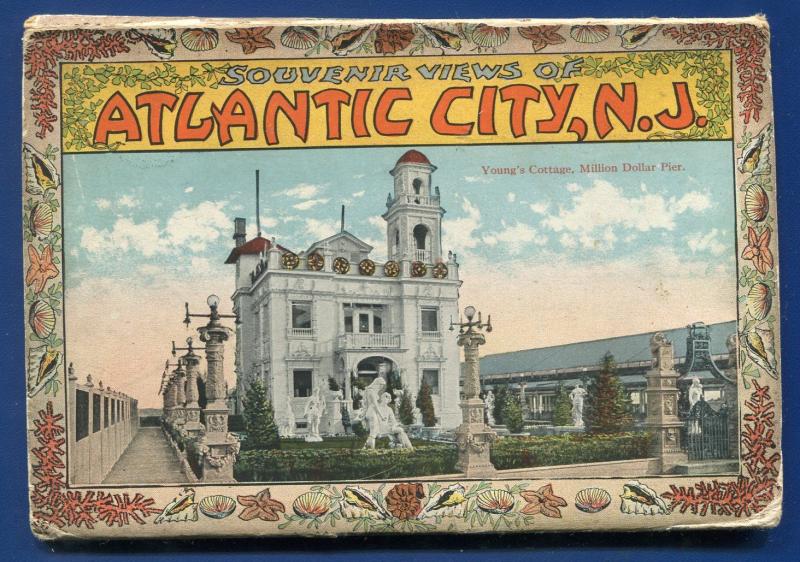 Atlantic City New Jersey nj postcard folder 1910s Youngs Cottage postcard folder