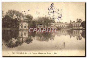 Old Postcard Fontainebleau Palace and the Carp & # 39Etang