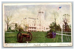 Vintage 1905 Postcard Canons in Front of Soldiers Home Washington DC