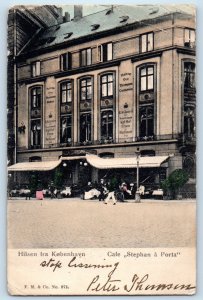 Denmark Postcard Greetings from Copenhagen Cafe Stephan a Porta 1906