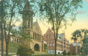 Burlington Vermont College Row 1910 Postcard Flag Cancel