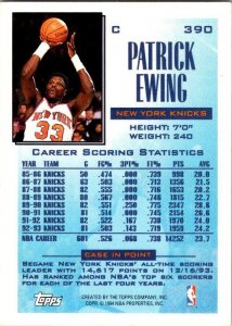 1993 NBA Basketball Card Patrick Ewing New York Knicks sk20227