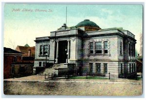 1910 Front View Public Library Building Ottumwa Iowa IA Antique Vintage Postcard