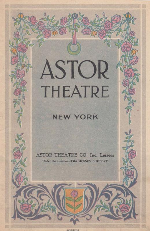 East Is West New York 1919 Comedy Astor Theatre Programme