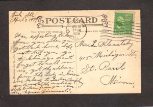 IL Sacred Heart Convent Nuns and Academy Lisle Illinois Postcard 1939