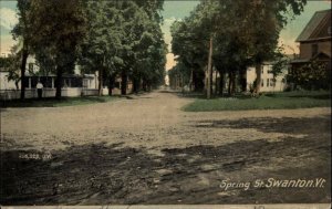 Swanton Vermont VT Spring Street c1910 Vintage Postcard