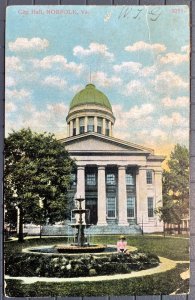 Vintage Postcard 1907 Norfolk City Hall and Courthouse Norfolk Virginia