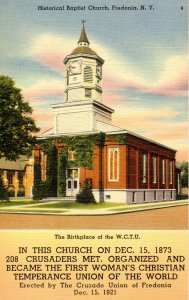 NY - Fredonia. First Baptist Church, Birthplace of the W.C.T.U.