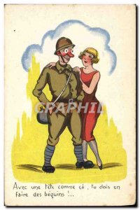 Postcard Old Humor Army Soldier