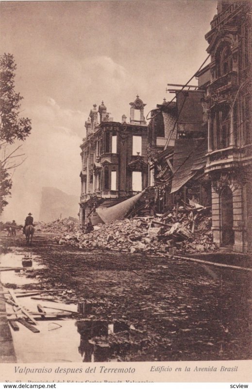 Despues Del Terremoto, Valparaiso, Chile, 1906, Earthquake damage