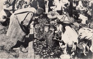 Morocco Tanger Big Socco market scene prickly pear sellers photo postcard 1954